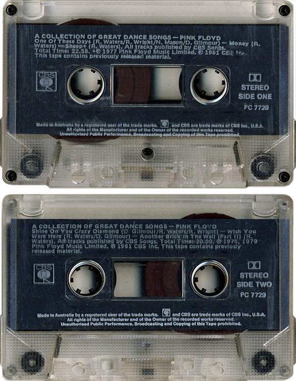 Pink Floyd Archives-Australian Pink Floyd Compilation Cassette Tape  Discography