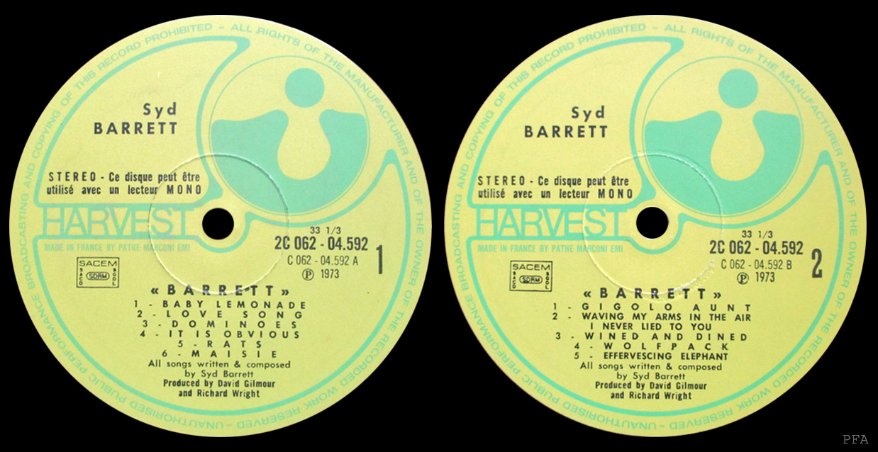 Pink Floyd Archives-French Syd Barrett LP Discography